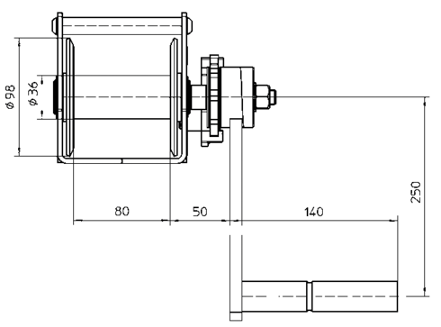 Bracket Winch KWV/KWE measurements