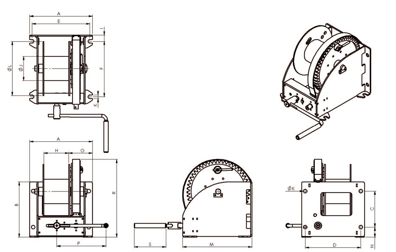 Worm gear winch up to 7500 kg CERTEX Denmark