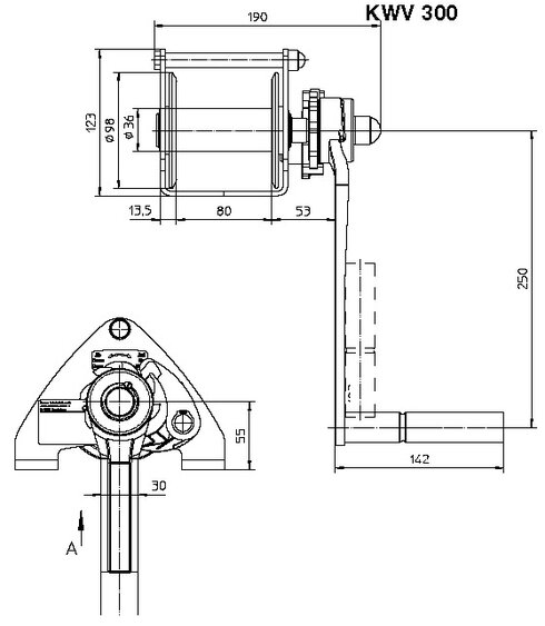 Håndspil type KWV 300 målskitse