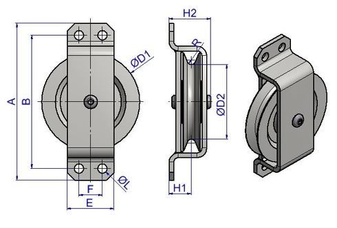 Wire Pulley Block type SB measurement