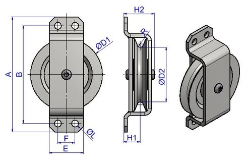 Wire Pulley Block type SB measurement