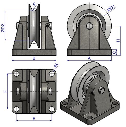 Wireskive type BR tegning