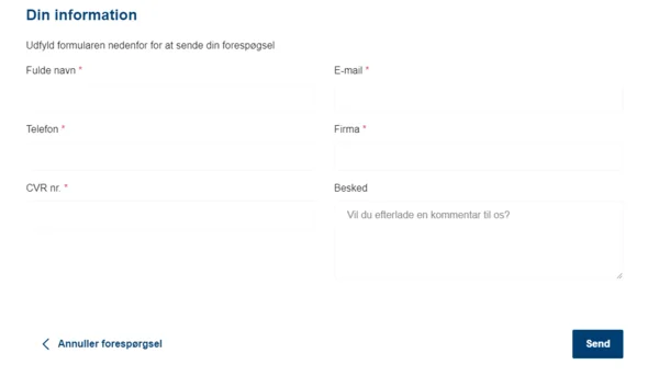 forespørgsel formular