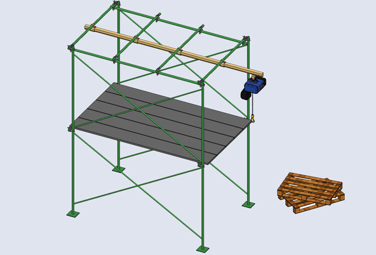 Drawing scaffolding crane