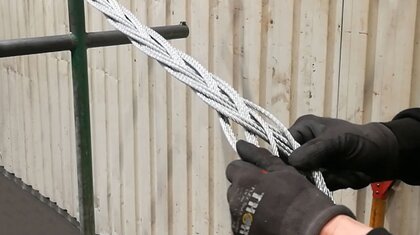 Fletning af fladflettet wirestrop | © CERTEX Danmark A/S