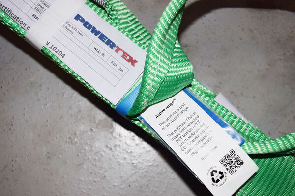 Powertex webbing sling with Aspire range label
