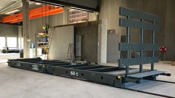 Installation of a transfer cart