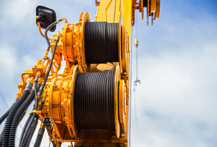 Wire rope on crane winches Wire rope on crane winches