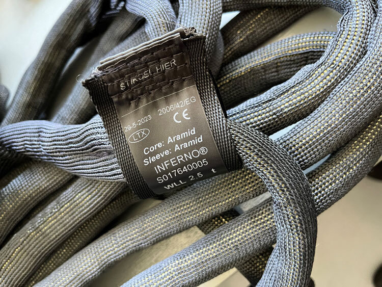 Label på aramid slings Label på aramid slings