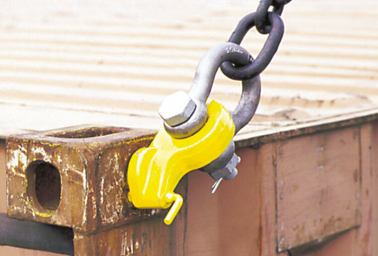 Container lifting lug model CLB in use Container lifting lug model CLB in use