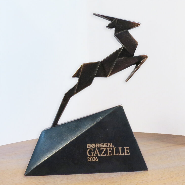 Børsen Gazelle 2026 statuette | © CERTEX Danmark A/S Børsen Gazelle 2026 statuette | © CERTEX Danmark A/S