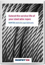 Brochure about Ropetex steel wire rope lubricants