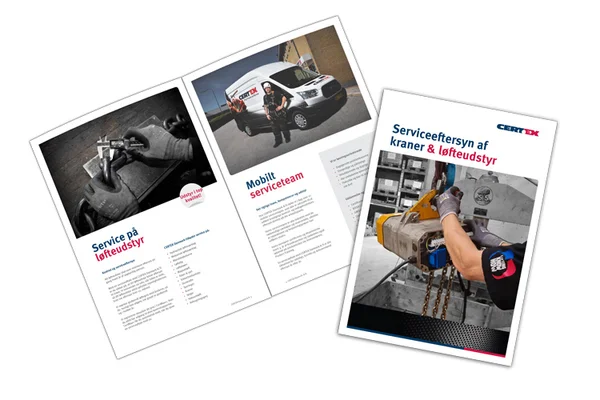 Brochure Serviceeftersyn af kraner og løfteudstyr | © CERTEX Danmark A/S