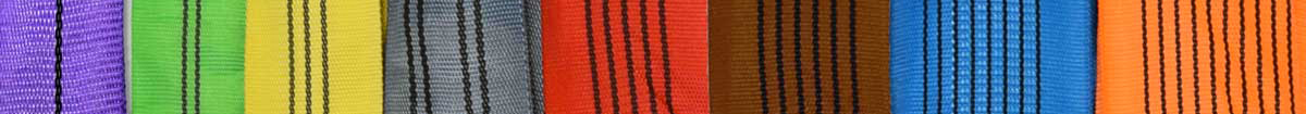 Antal langsgående sorte striber i tekstile slings båndmateriale angiver dets belastningsevne