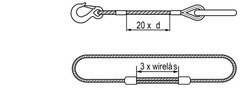 Sådan beregnes længden mellem preslåse på en wirestrop