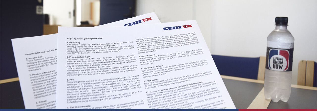 CERTEX Danmarks salgs- og leveringsbetingelser | © CERTEX Danmark A/S