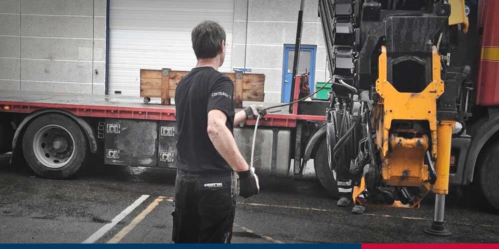 Stålwire spoling | © CERTEX Danmark A/S Stålwire spoling på kranbil | © CERTEX Danmark A/S