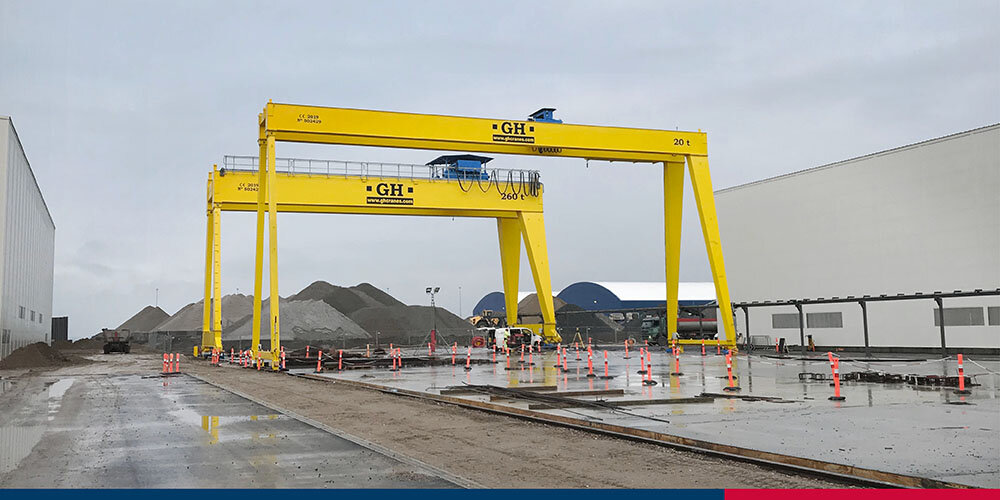 © CERTEX Danmark A/S When building a bridge, big cranes are needed! | © CERTEX Danmark A/S