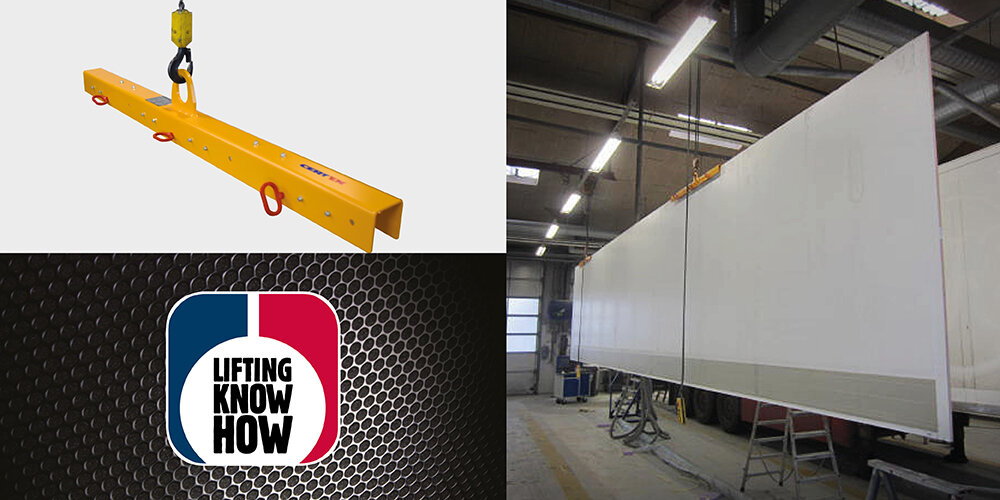Lifting Beam for mounting of lorry sides | © CERTEX Danmark A/S Lifting Beam for mounting of lorry sides | © CERTEX Danmark A/S