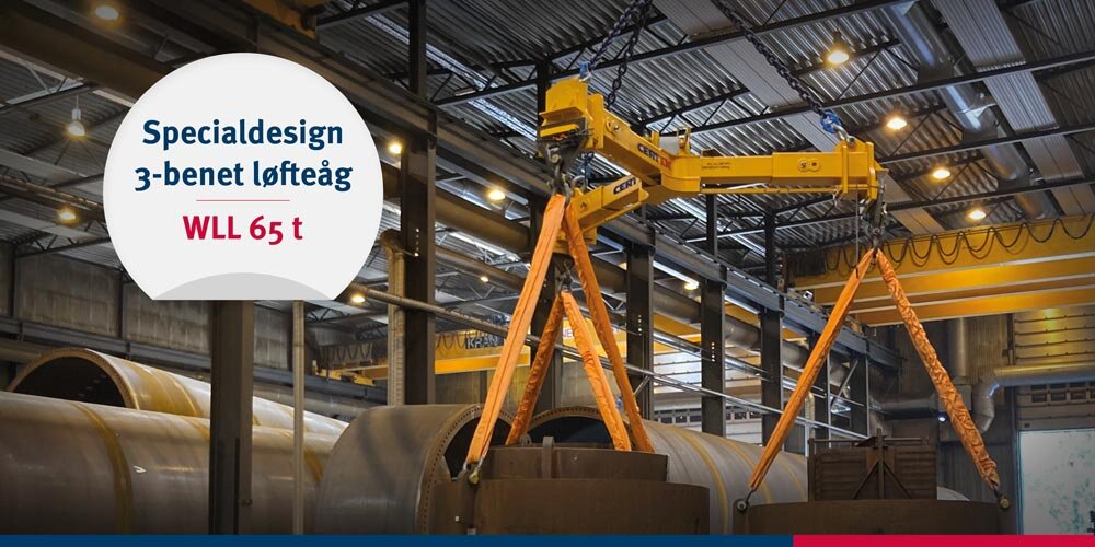 Load test of 3-leg lifting beam | © CERTEX Danmark A/AS Load test of 3-leg lifting beam | © CERTEX Danmark A/AS