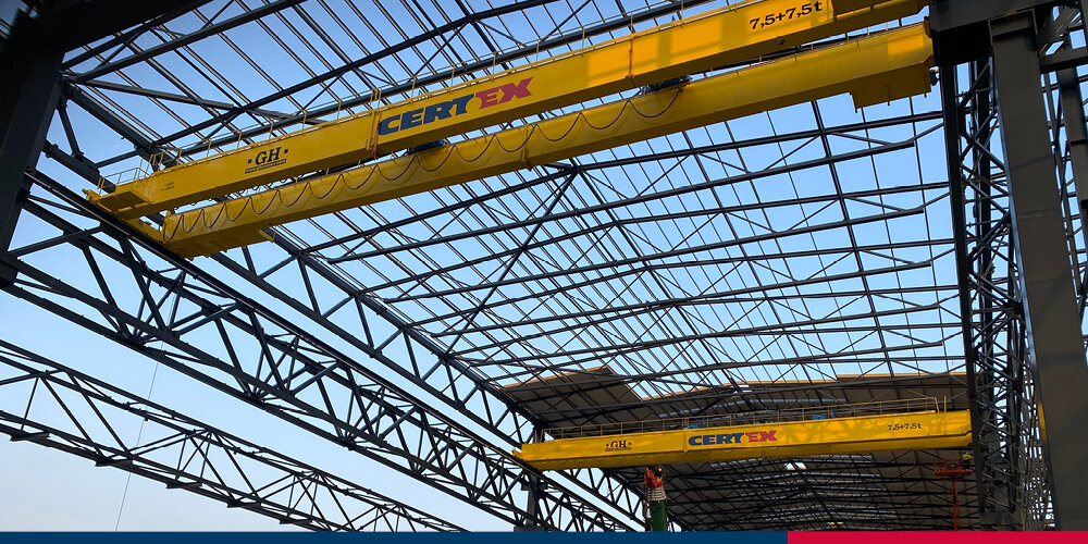 CERTEX Danmark A/S has just installed the first 2 overhead cranes for the Fehmarn project