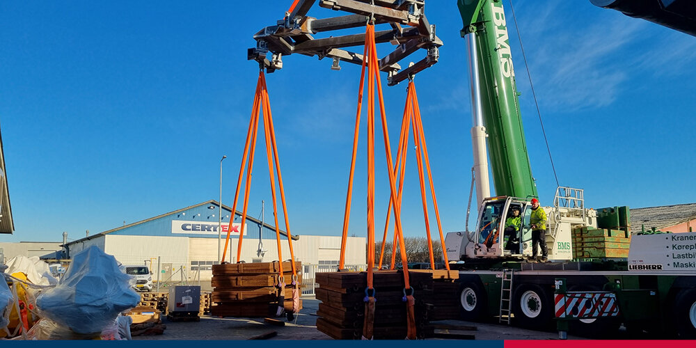 Load test of lifting beam for Brande Entreprenør Service