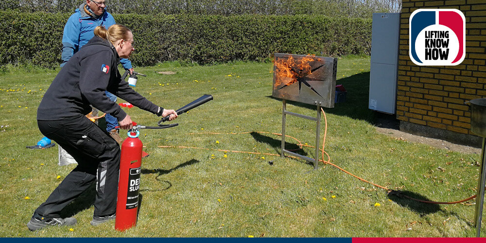 Fire drill in connection with safety day at CERTEX Danmark A/S