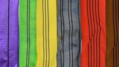 Color coding of polyester slings