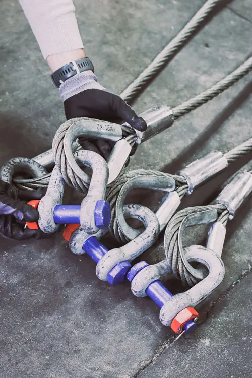 POWERTEX sjækler monteret i wireslings