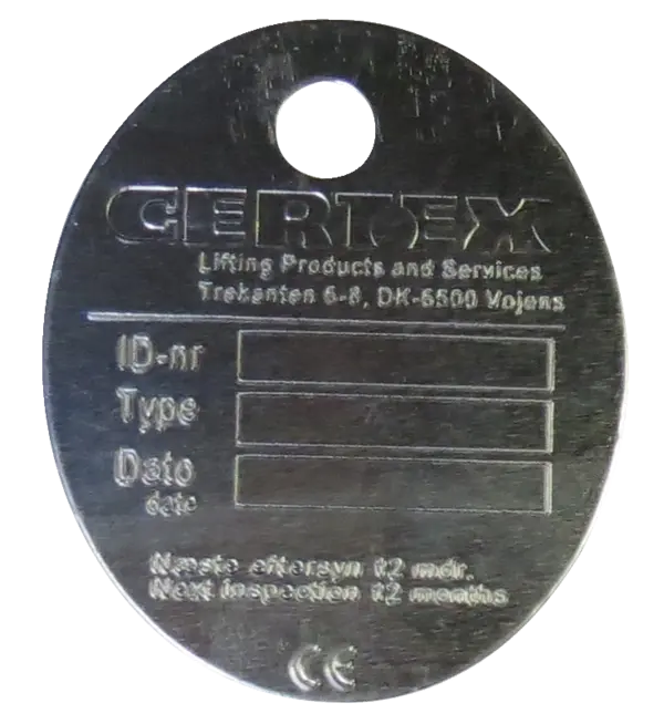 Mærkebrik stålwire bagside